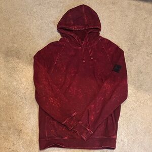 Stone Island Maroon Washed Pullover Hoodie